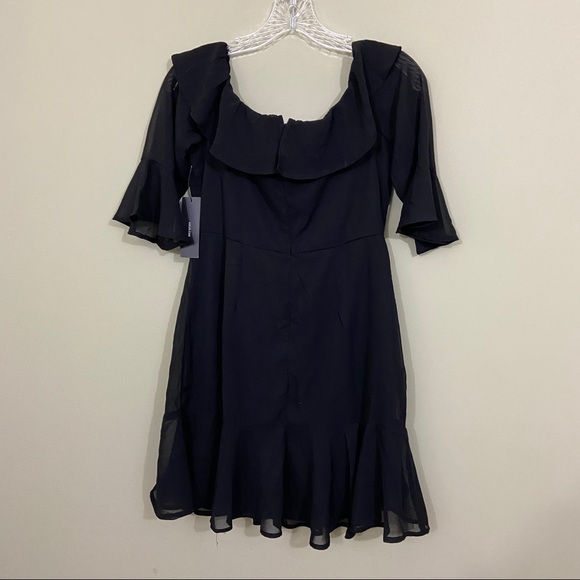 🆕 Lulus Sz Md Romantic Mood Black Off Shoulder - Picture 5 of 8